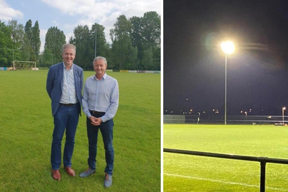 Schepen van Sport Pascal Buytaert en Marc Van Britsom, voorzitter van Herleving Sint-Pauwels.