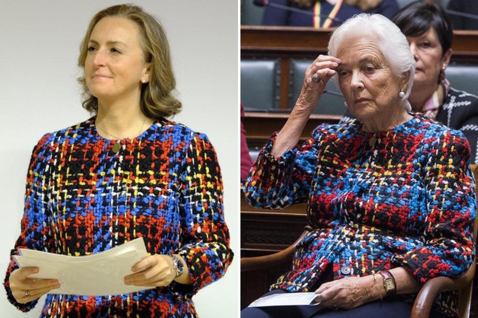Links: Claire woensdag, rechts: Paola op Koningsdag in 2017