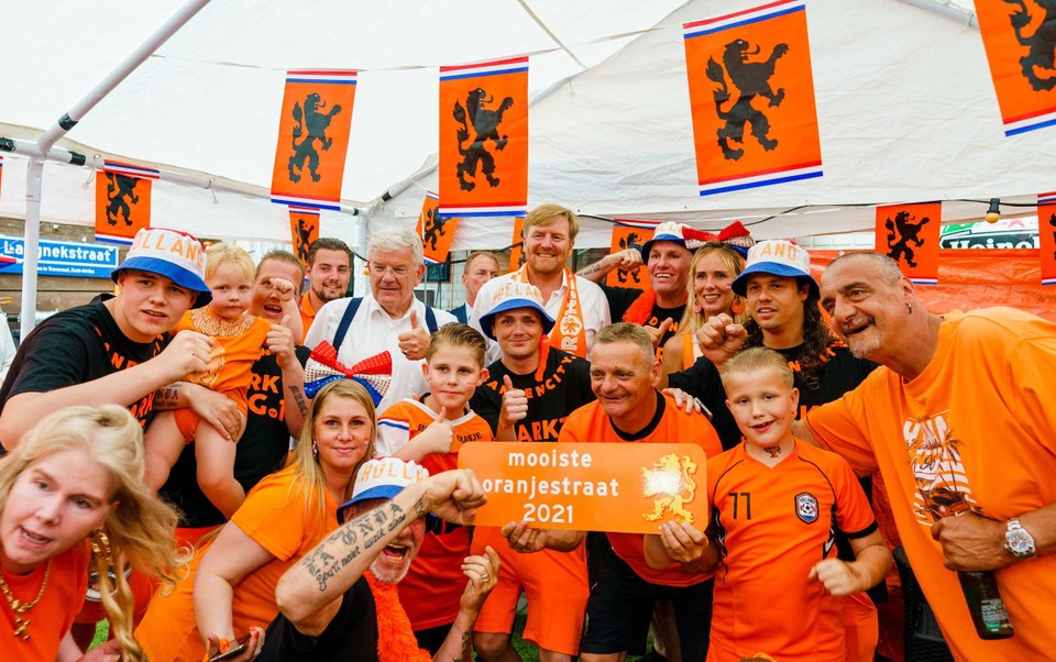 Willem-Alexander at a celebration at the European Football Championship.   