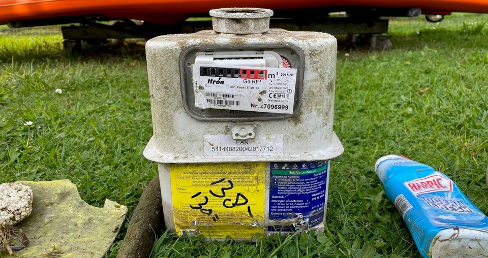 Vandaag haalde De Keuster een EAN gasmeter uit het kanaal tussen Brecht en Sint-Job.
