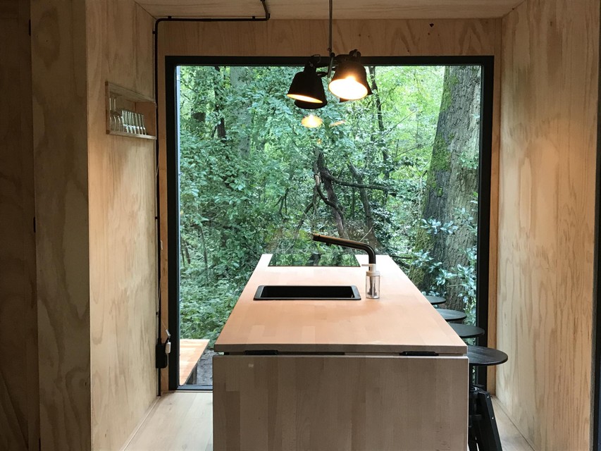 De keuken in de cabin.