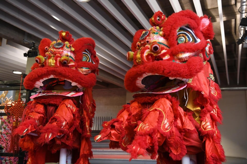 The lion dance drifting with two in one suit. 