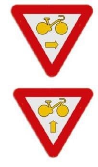 Het bord B23 (onderaan) laat fietsers toe het rode of oranjegele licht voorbij te rijden om rechtdoor te rijden, op voorwaarde dat zij hierbij voorrang verlenen aan de andere weggebruikers die zich verplaatsen op de openbare weg of op de rijbaan vanaf het rode of oranjegele licht. Het bord B23 mag enkel gebruikt worden op voorwaarde dat de fietsers geen verkeersstroom moeten dwarsen.