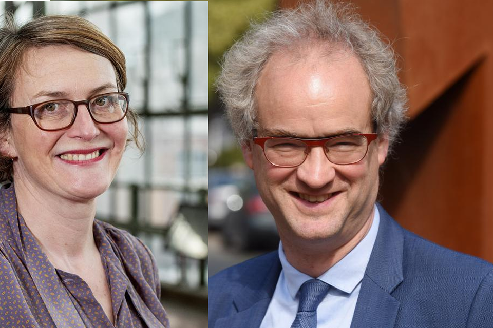 Districtsburgemeesters van Borgerhout en Deurne: Marij Preneel (Groen) en Tjerk Sekeris (N-VA). 