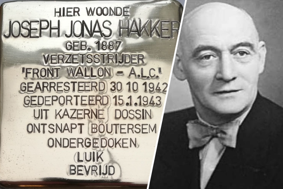 In de Provinciestraat 179 ligt sinds zondag een struikelsteen ter nagedachtenis van Joseph Jonas Hakker, de uitvinder van het Antwerpse Handje.