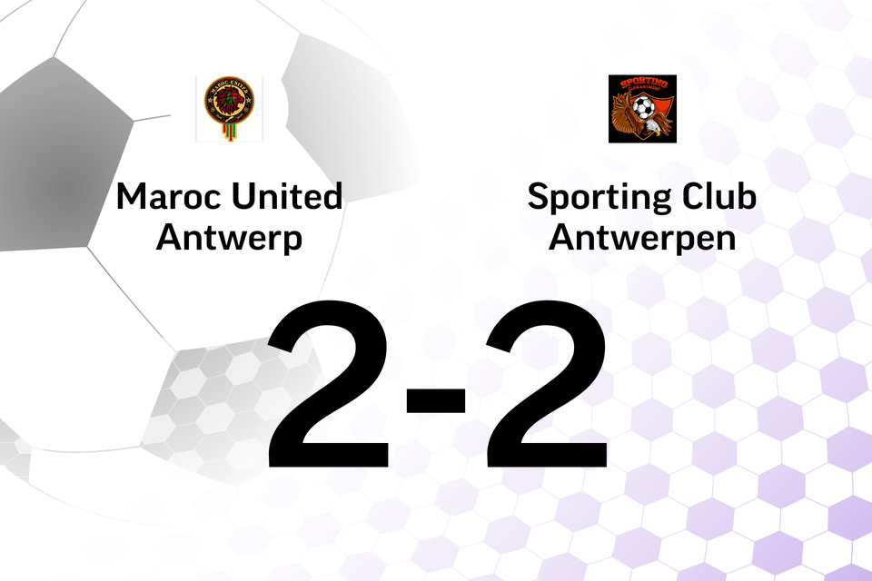 Maroc United Antwerp speelt thuis gelijk tegen Sporting Club Antwerpen (Antwerpen)