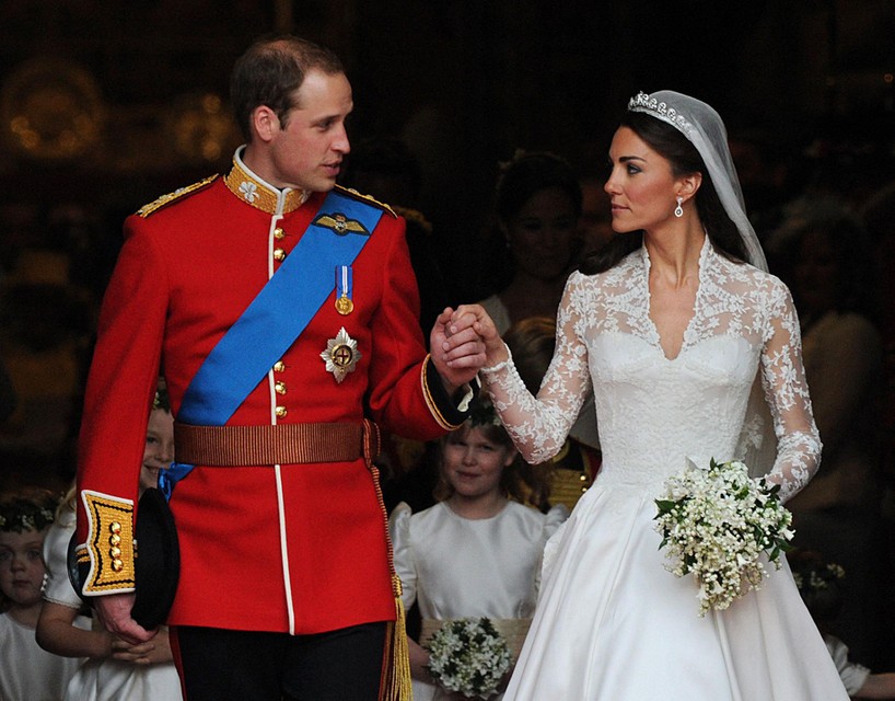 Bij hun huwelijk in Westminster Abbey, vandaag tien jaar geleden.