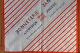 thumbnail: Zakdoek van Bonneterie Janssen naar aanleiding van het honderdjarige bestaan van de zaak in 1958.