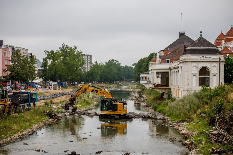Het casino van Bad-Neuenahr-Ahrweiler, zwaar beschadigd door de overstroming van zomer 2021. 