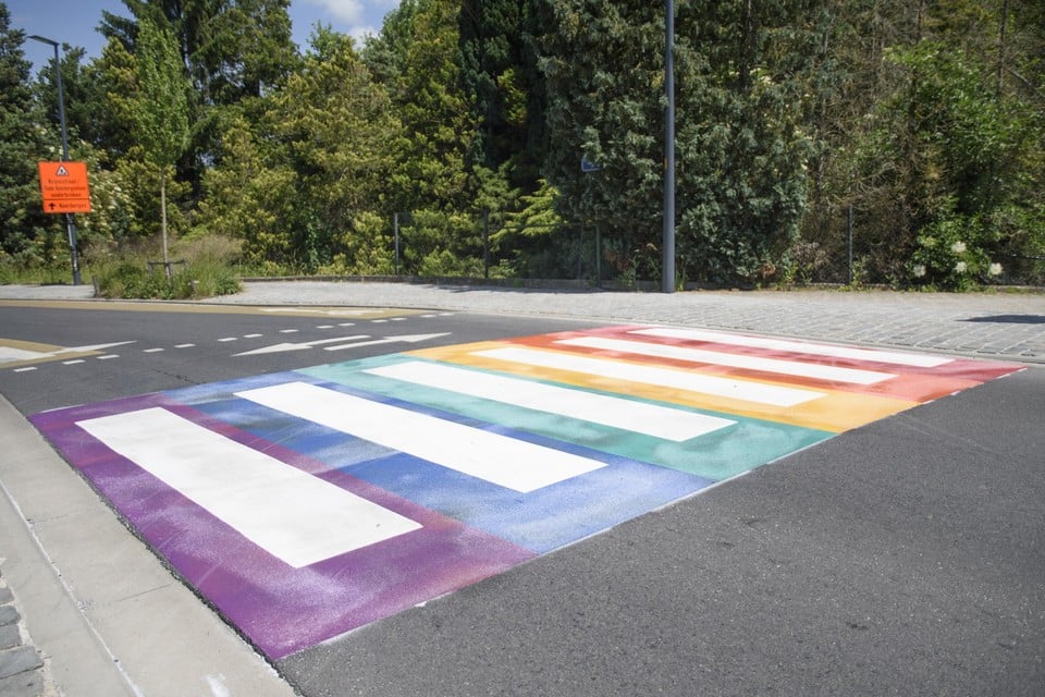 De oversteekplaats in Rijmenam in de Brugstraat