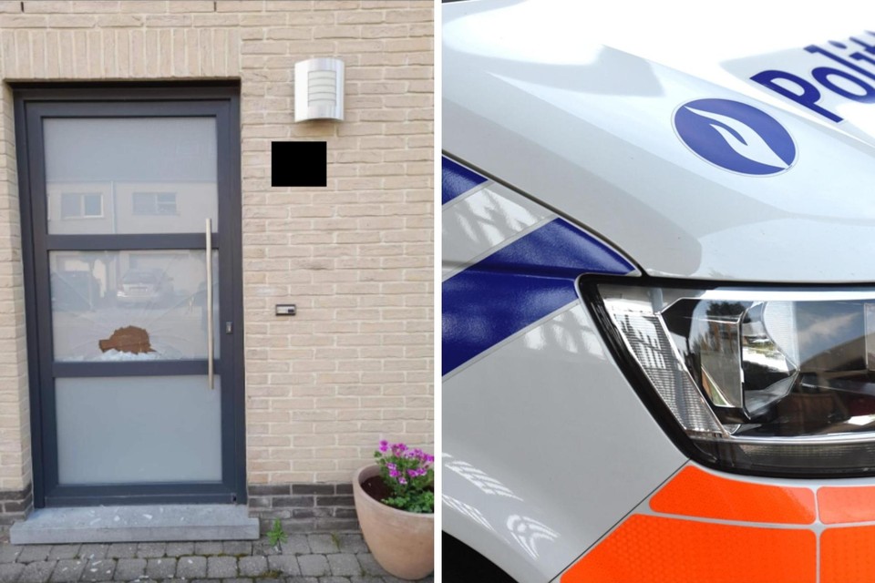 Een deur van een huis in de Kalverweide werd het slachtoffer van vandalen.