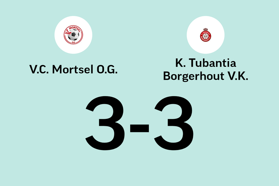 Mortsel OG B speelt gelijk in thuiswedstrijd tegen Tubantia (Borgerhout)