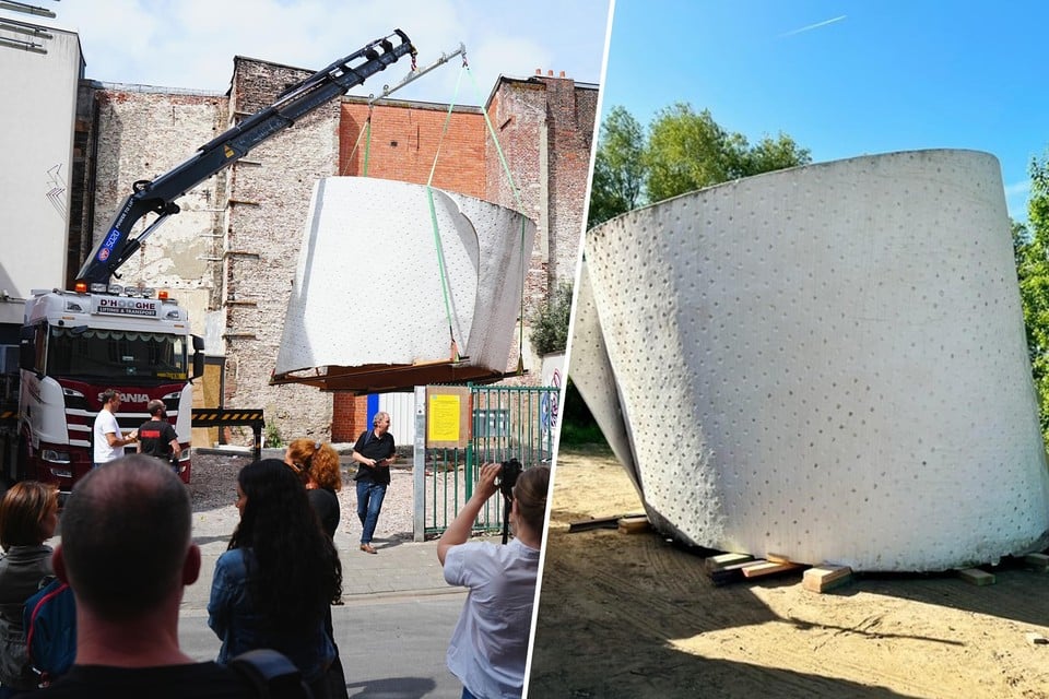 Afgelopen weekend verhuisde de gigantische wc-rol van Gent naar Kemzeke (foto rechts). 