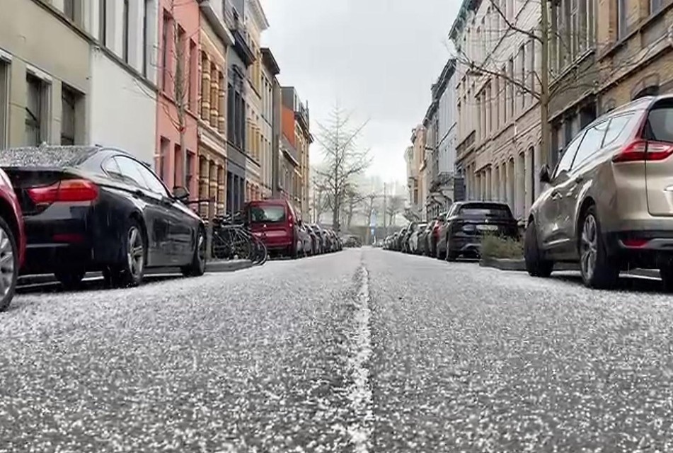 Hagel in Berchem.