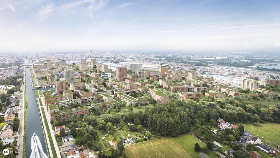 Een luchtfoto geeft een impressie van het nieuwe Ragheno.