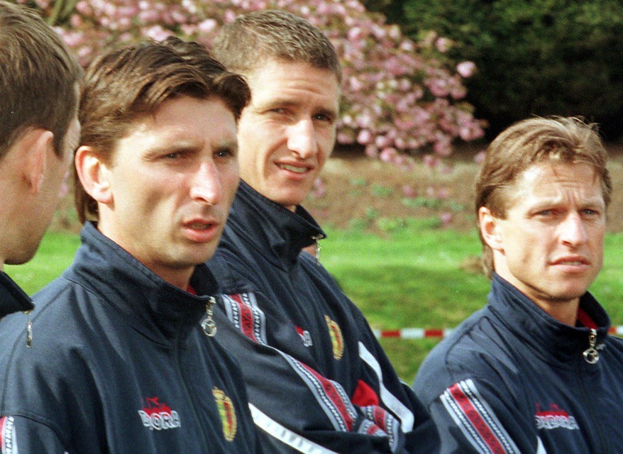 Luc Nilis en Borkelmans in 1998, met tussen hen in Glen De Boeck 
