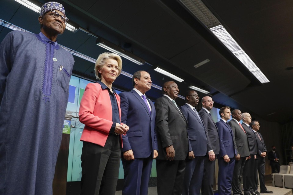 De leiders van de betrokken landen op Afrikaans-Europese top in Brussel.