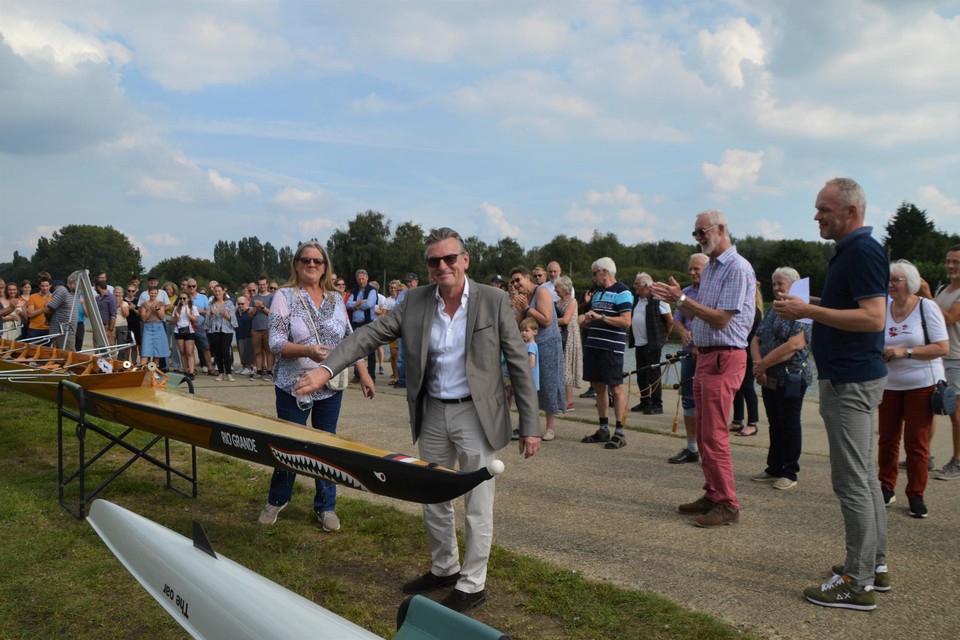 Burgemeester Johan De Ryck en Magda mochten als co-peters de Rio Grande dopen met een glas cava.