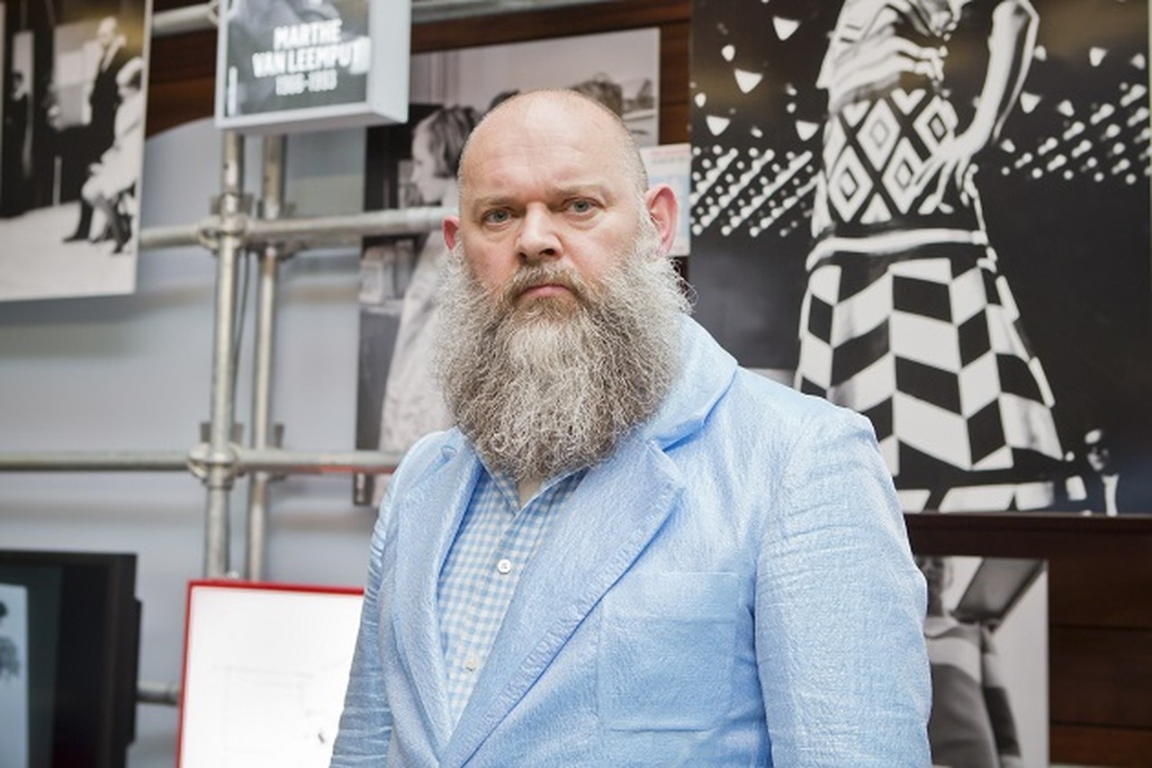 Belgian fashion designer Walter Van Beirendonck pictured during the  presentation of new Ikea