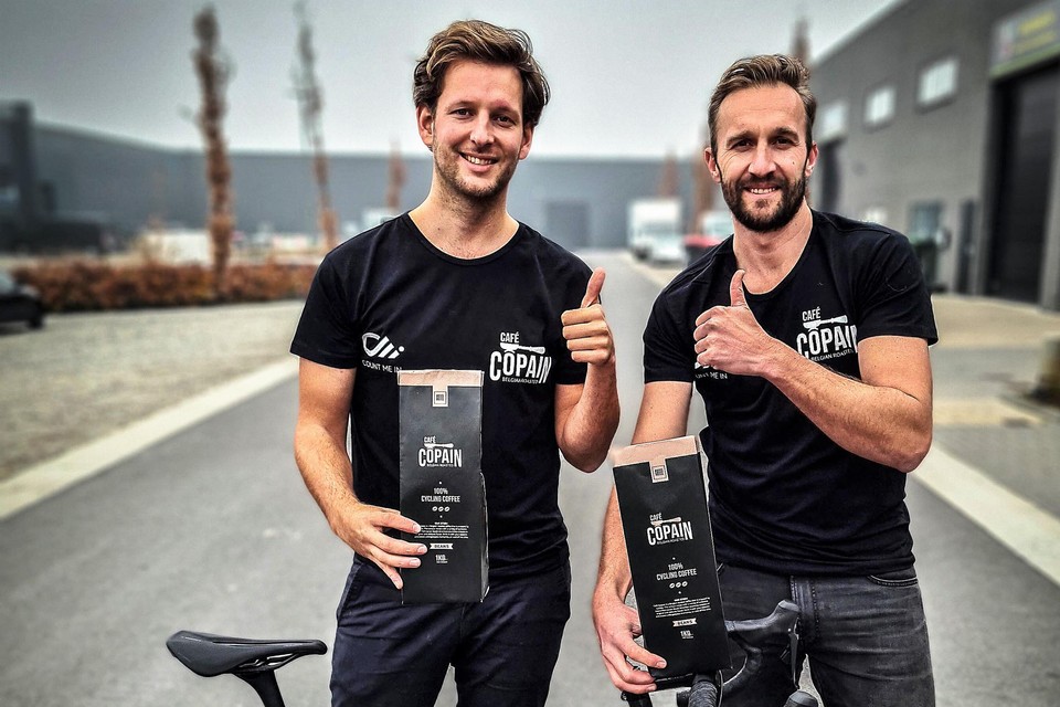 Wies Jaspers en Yves Claes stellen hun creatie voor, het gloednieuwe koffiemerk Café Copain.