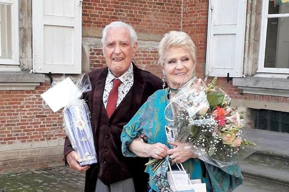 Het pasgetrouwde stel Frans De Meuter (87) en Blandine Lecomte (82).