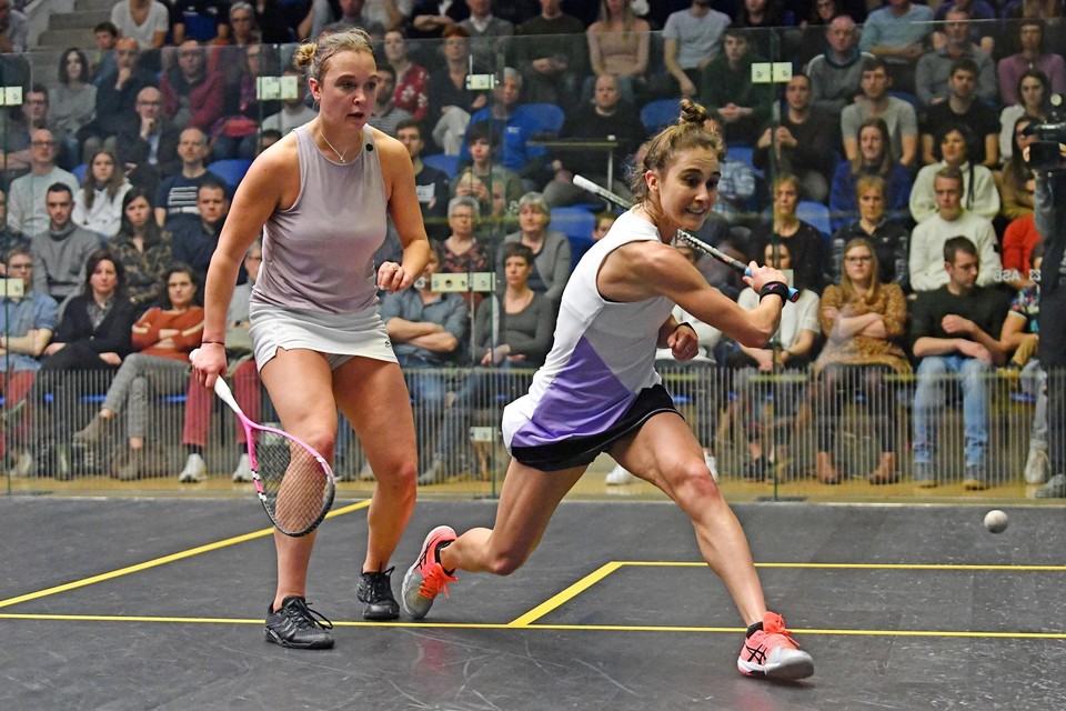 De zussen Tinne en Nele Gilis tijdens een toernooi in 2020.