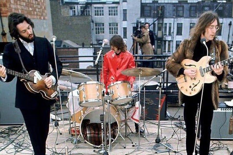 Op het dak van hun Apple Studio: het legendarische ‘rooftop concert’ van The Beatles. 