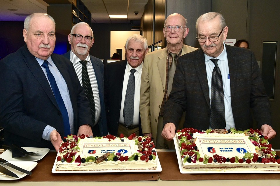 Het bestuur van PolSam met voorzitter Dany Meeuws, Eduard Liekens, Gilbert Eeckhout, Gilbert Verbist en Jacques Huybrechts.