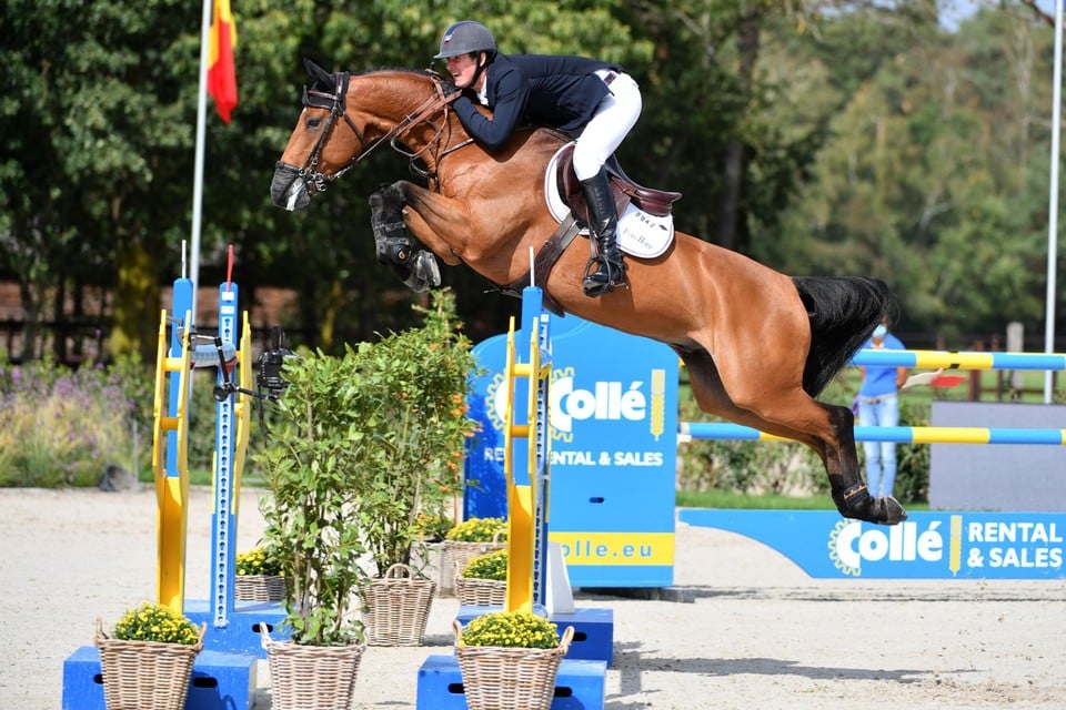 Jos Verlooy op zijn paard Varoune. Na een blessure met Igor kon de Grobbendonkenaar niet naar de Spelen, zodat hij zich met Varoune concentreerde op het EK.