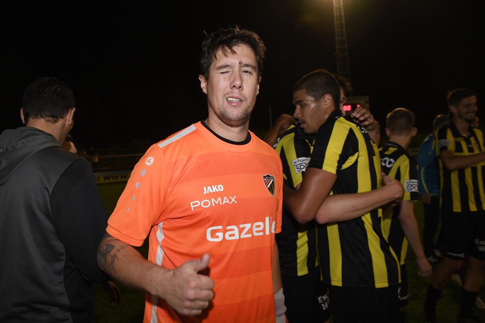 Lyra-Lierse-doelman Kristof Maes had een groot aandeel in de winst van zijn ploeg tegen Wijgmaal. De duim mocht dus terecht omhoog.