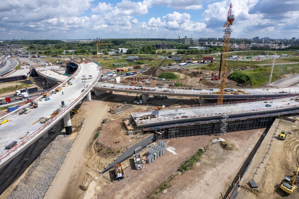 Bouw aan het knooppunt Antwerpen-West