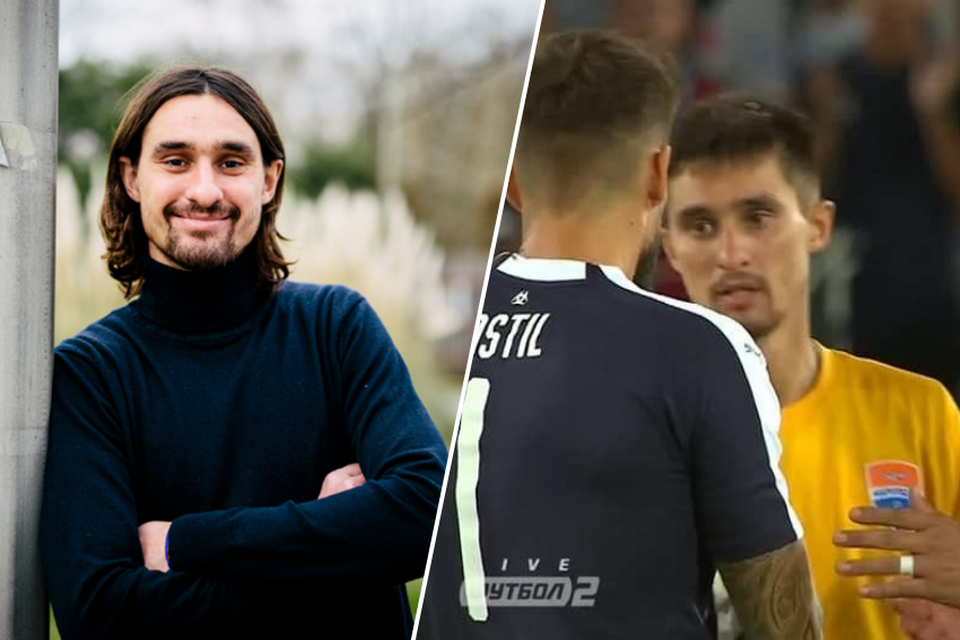 Links: Yevgen Galchuk in Antwerpen. Rechts: in de derde voorronde van de Europa League.