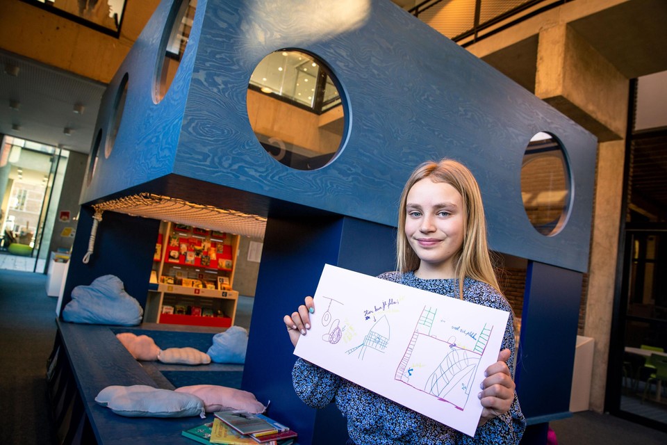 De tekening van Nena werd door WIT architecten gebruikt om de droomhut te ontwerpen.