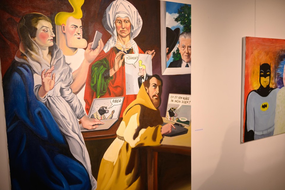 Het schilderij dat Kamagurka met Herr Seele maakte.