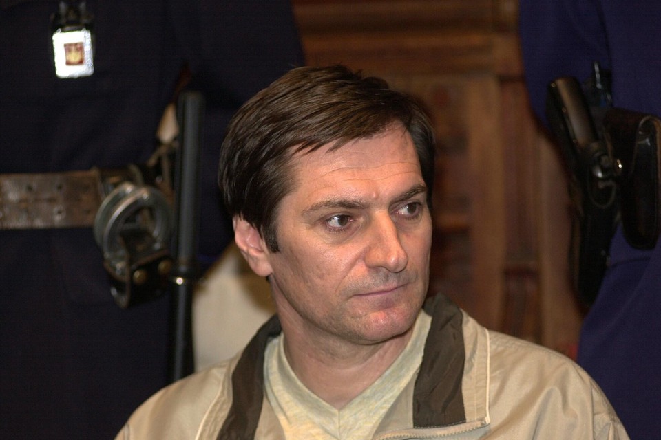 Albert Barrez (nu 63) tijdens het assisenproces over de moord op Karel Van Noppen. 