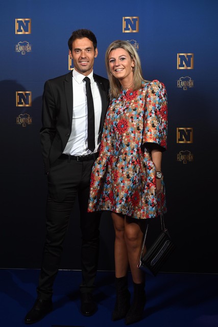 Bondscoach Sven Vanthourenhout en partner Céline Maenhout. 