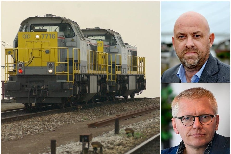 Stephan Vanfraechem (rechtsboven) en Federaal minister van Mobiliteit Georges Gilkinet (Ecolo).