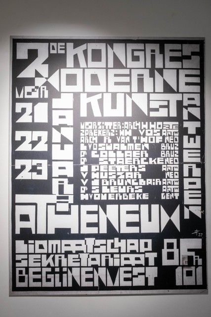 The poster for the Second Congress of Modern Art in 1922, a design by Jozef Peeters.  