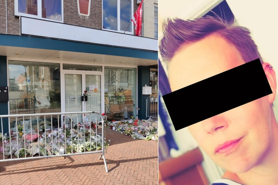 Links: voor de winkel van slachtoffer Ichelle in Oostburg ligt het vol met bloemen. Rechts: verdachte Sandra H.  