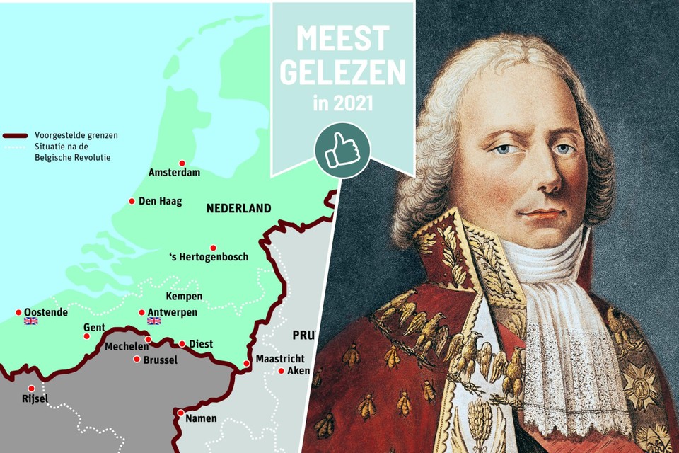 Links: de voorgestelde grenzen in 1831. Rechts: Charles Maurice De Talleyrand. 