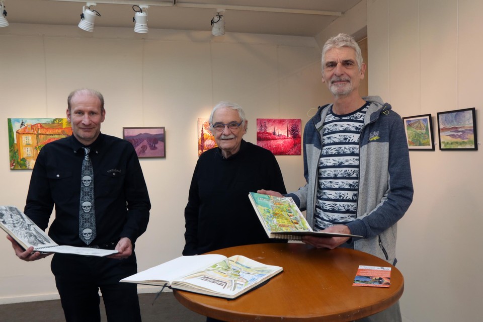 Organisator Eddy Thomas (midden) met Bart Gevaerts en Geert Borgonjon