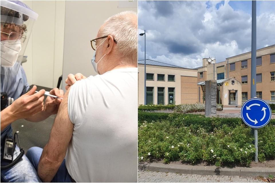 Mensen kunnen hun derde prik komen halen in het Paviljoen van woonzorgcentrum De Kroon.