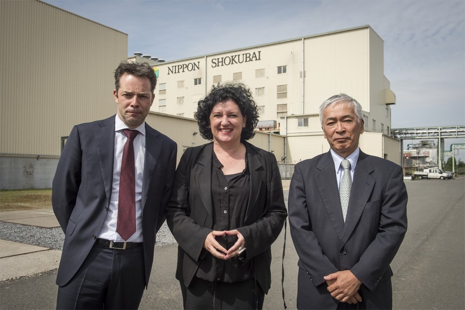 Roel De Vil, minister Annemie Turtelboom en Hidetaka Yatagai