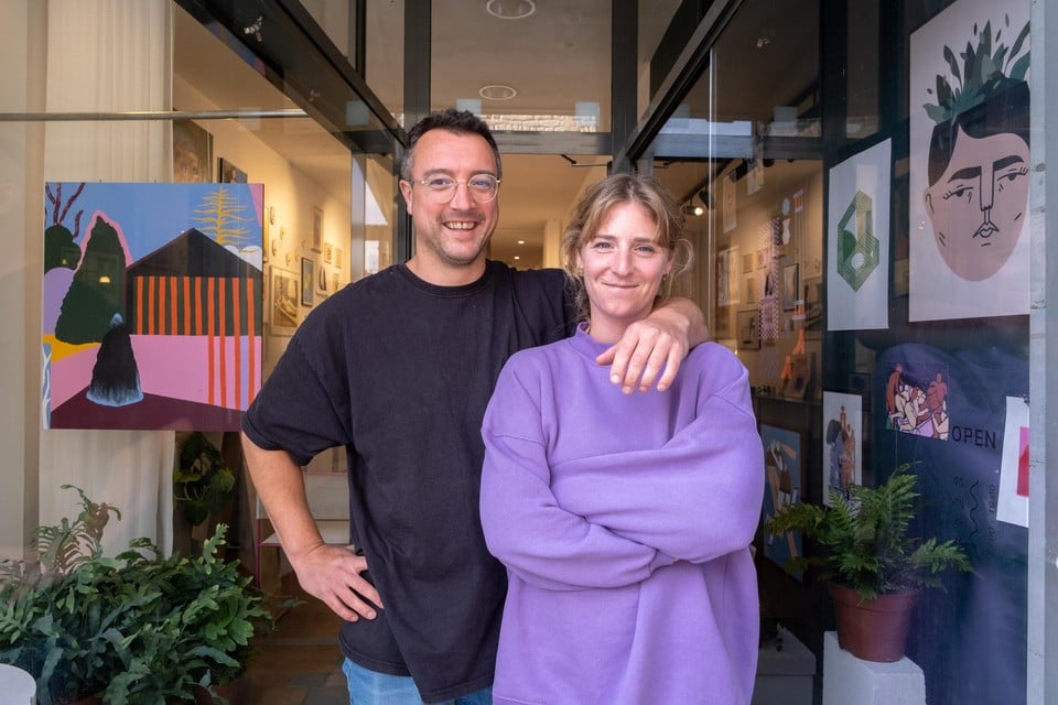 Bart Lenaerts en Jolijn Gijsels in hun nieuwe kunstgalerie Muro.