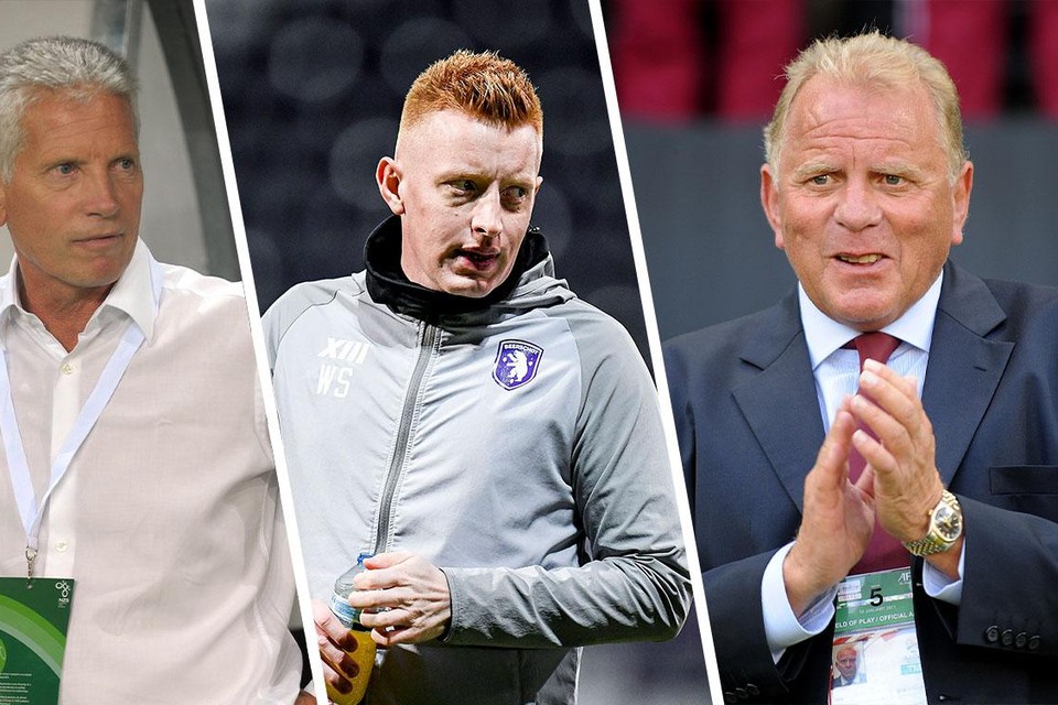 Will Still omringd door illustere voorgangers Han Berger (links) en Bob Houghton, die ook allebei voor hun dertigste al op het hoogste niveau coachten.