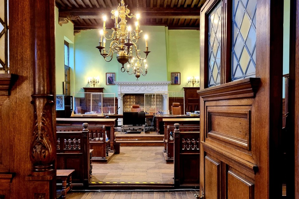 De zittingszaal van de Mechelse correctionele rechtbank.