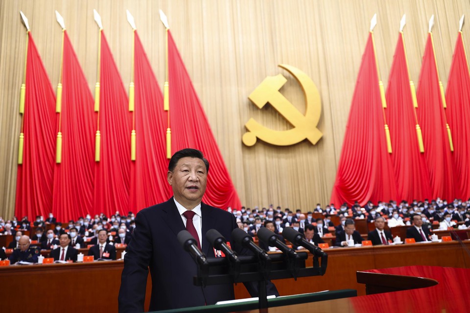 Xi Jinping hield het opvallend kort op het Partijcongres. 