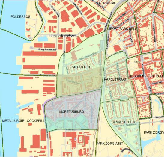 Het bloedonderzoek wordt uitgevoerd in deze vier wijken in Hoboken.