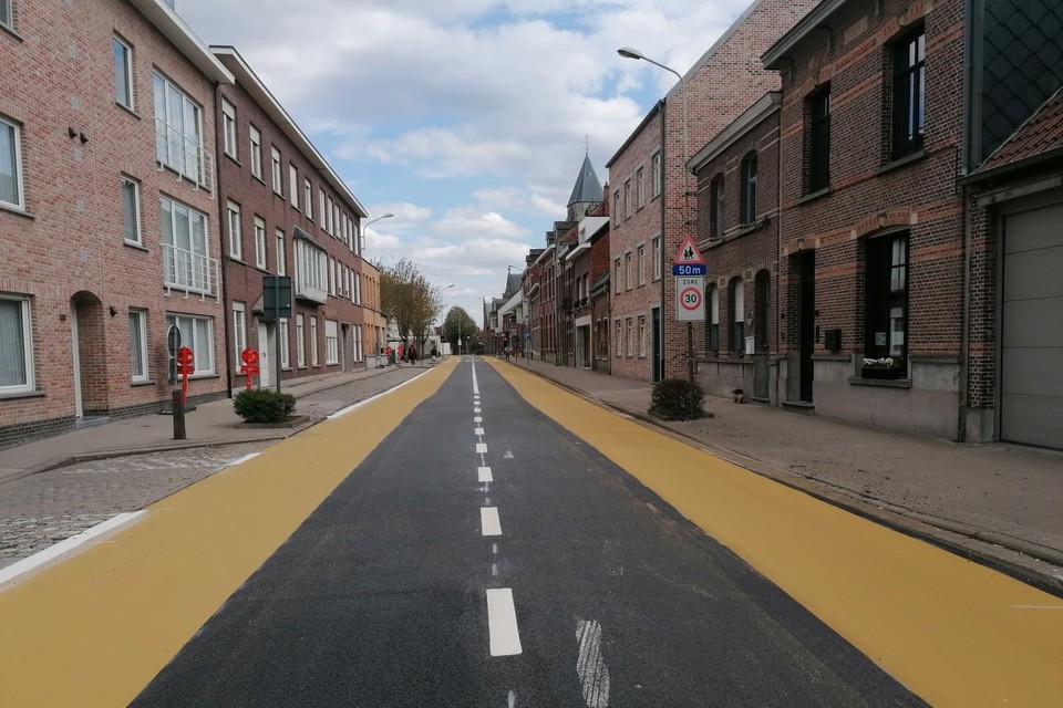 De nieuwe fietssuggestiestroken.