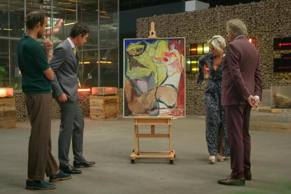 Johan Larnout uit Grobbendonk kwam op de proppen met een abstract schilderij van de Nederlandse kunstenares Jacqueline de Jong.